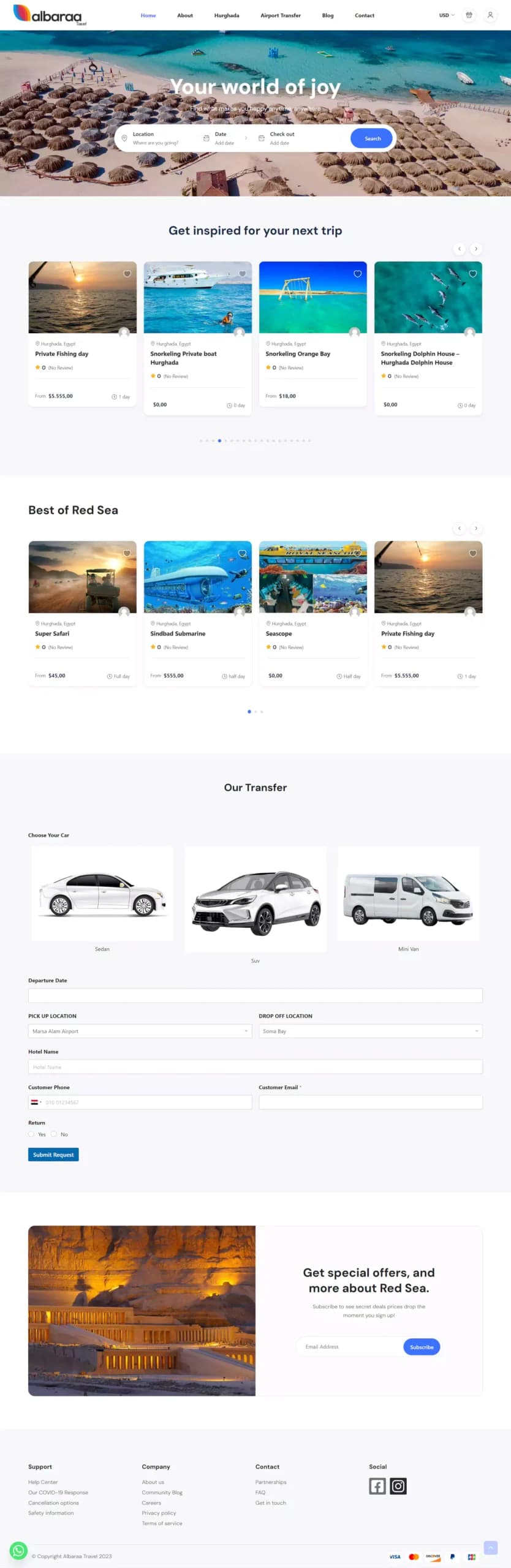 Albaraa Travel Excursions website design by Tranquilo