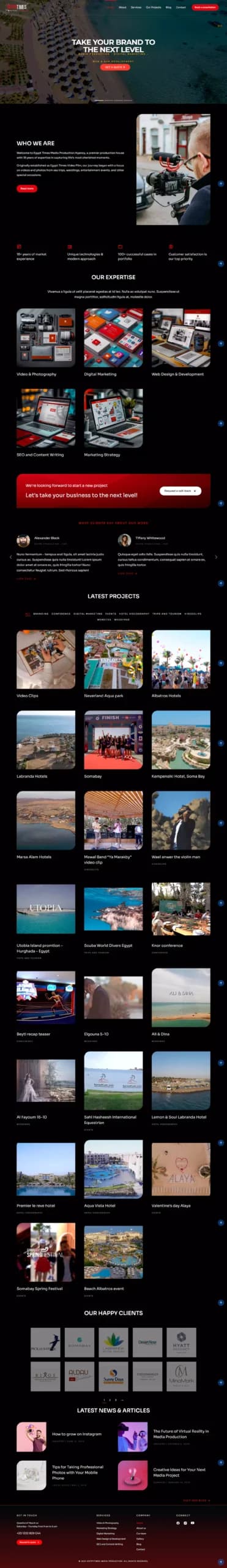 Egypt Times Video Film website design by Tranquilo