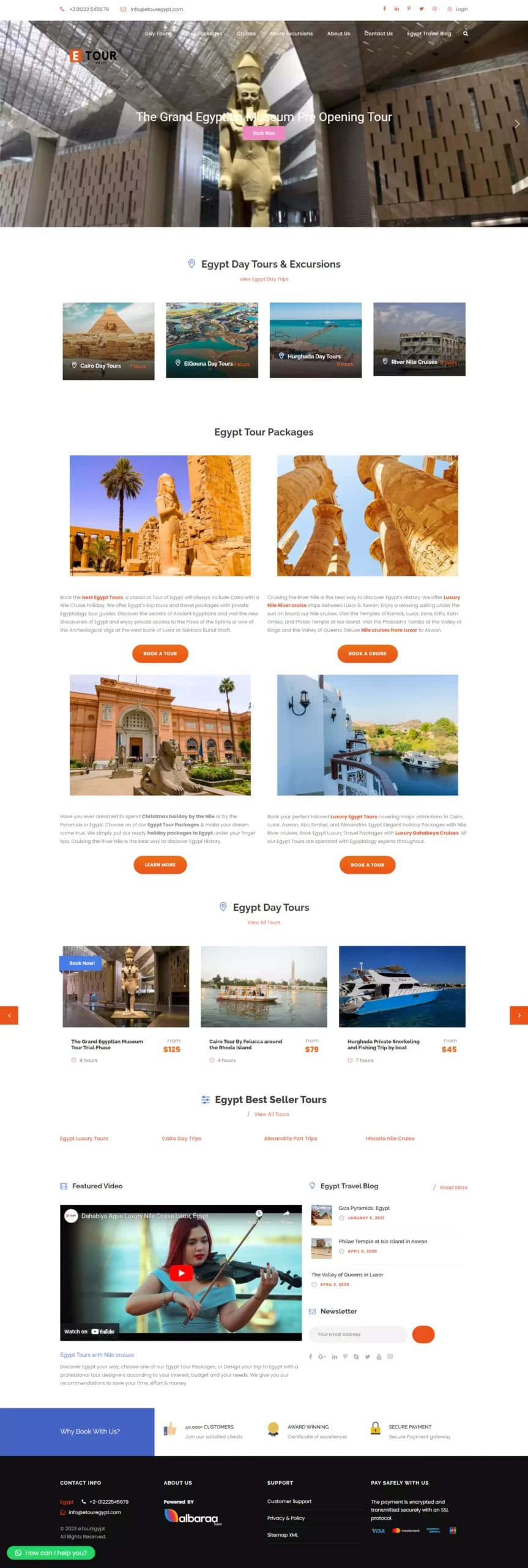 ETour Egypt website design by Tranquilo