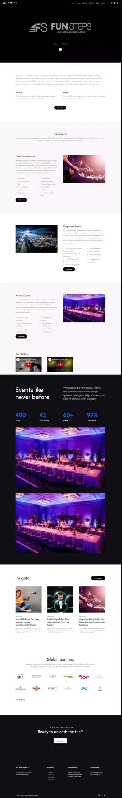 Fun Steps Agency website design by Tranquilo