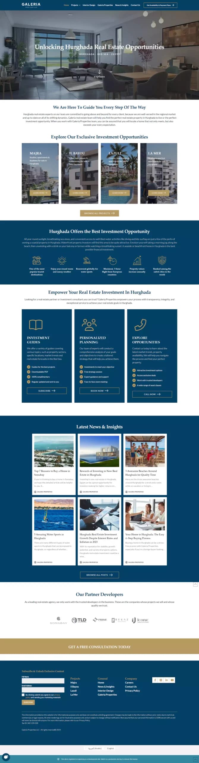 Galeria Properties website design by Tranquilo
