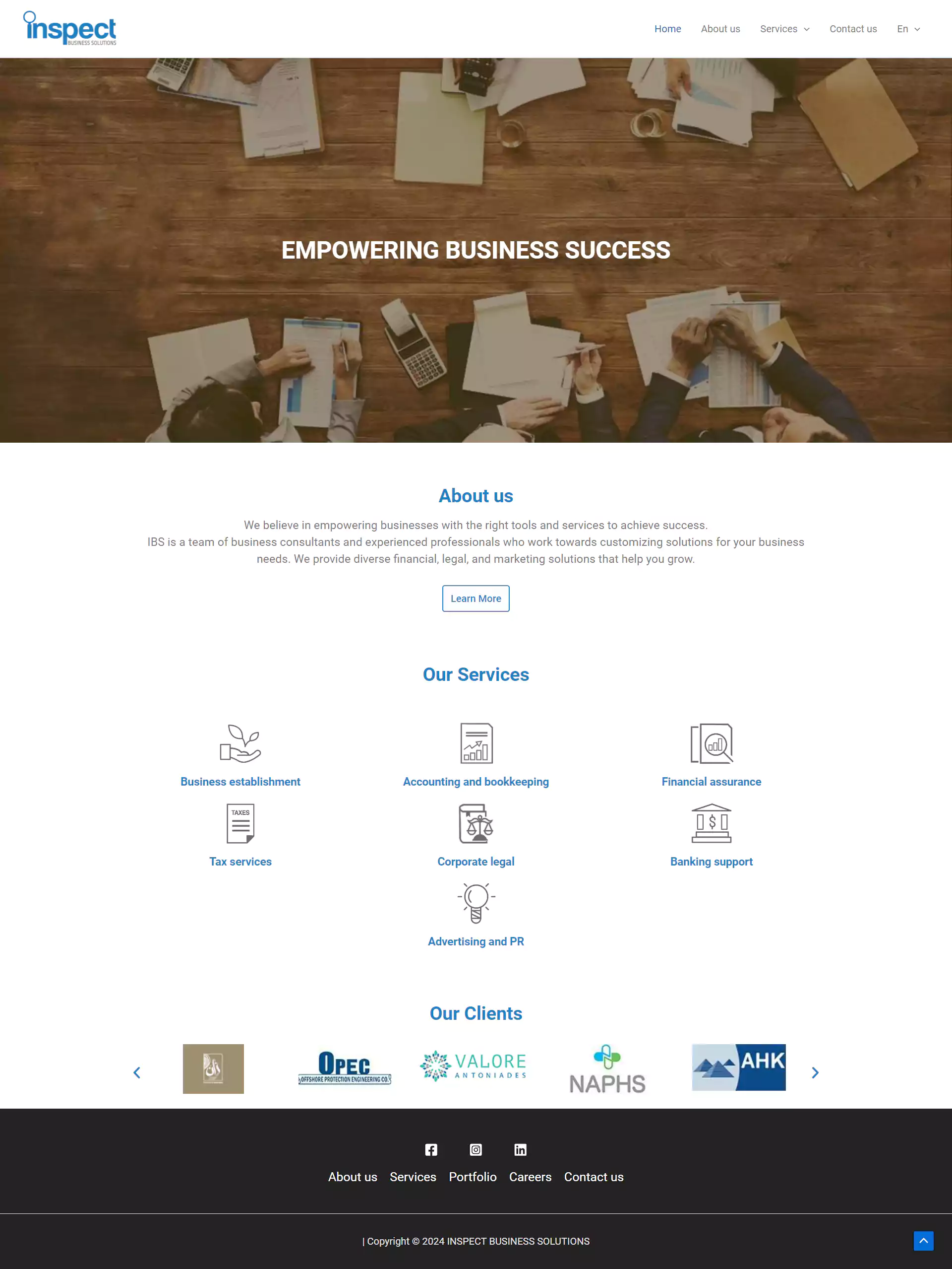 Inspect Solutions website design by Tranquilo