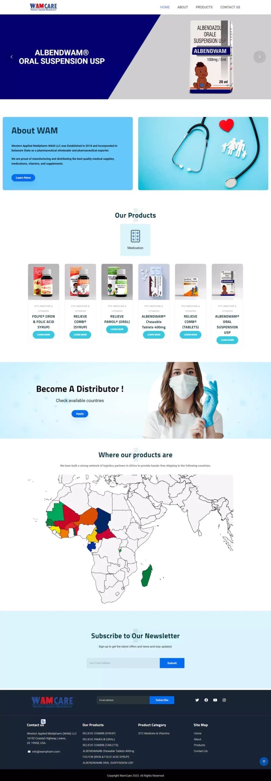 WAM Pharm website design by Tranquilo