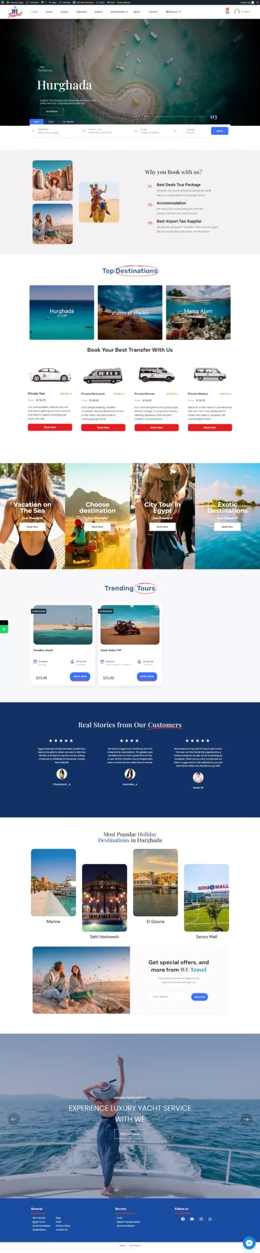 We Travel Egypt website design by Tranquilo